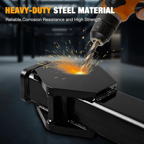 Close-up of Heavy Duty Steel Wheel Bearing And Hub Removal Tool showing thick steel material and drill in action.