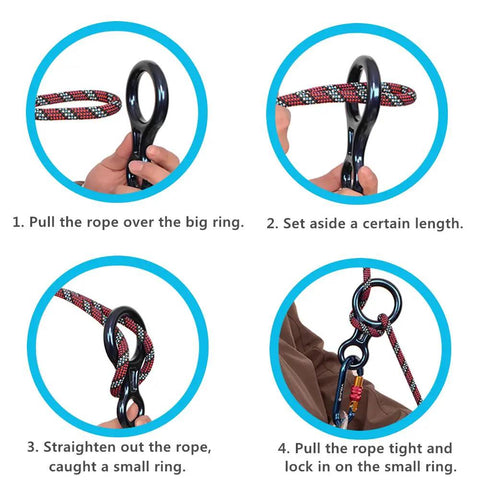 Instructions for using the Figure 8 Descender For Climbing And Belay Rigging, Heavy Duty Aluminum Alloy 35KN Rope Descender