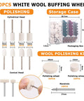 Image showing 100 wool buffing wheels and storage case from All In One Cordless Polishing Kit With 145 Piece Set Includes 100 Wool Buffing Wheels 40 Abrasive Pads USB C Rechargeable Rotary Polisher 5 Speeds 5000 To 20000RPM Pro Grade For Jewelry Cars And Metal Finishing