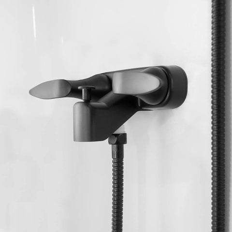 Rv Tub And Shower Faucet Diverter Valve With Winged Levers Matte Black Finish For Seamless Temperature Control And Splash Free Water Flow