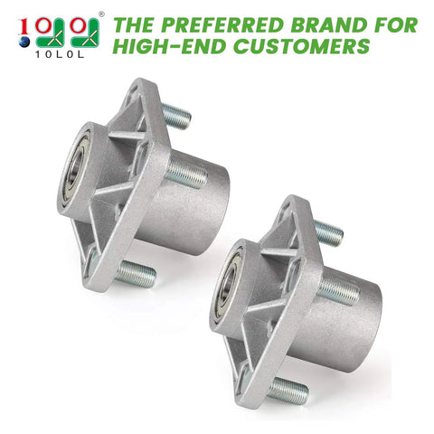 Straight Up Heavy Duty Front Wheel Hub Assembly For Ezgo Rxv Golf Carts 2008 Plus, silver steel hubs with bolts and bearings.