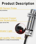Capacitive Proximity Sensor Shielded Type LJC18A3-5-Z/AX, 5mm Detection, 18mm Mounting Hole, 10-30V DC, 200mA Output