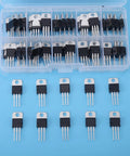 60 Piece Transistor Assortment Kit With 10 Values Storage Box L7805CV And LM317T Included Perfect For Electronics Pros And Hobbyists