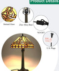 Lit Tiffany Style Table Lamp With Stained Glass Shade Irish Celtic Design 17500 Lumens Fairy Night Light E26 Bulb Socket
