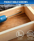 Heavy Duty Pocket Hole Screws 1 Inch Set, Size 8 x 1 In, 550 Pcs Wood Screws With Coarse Thread in use for wood joinery
