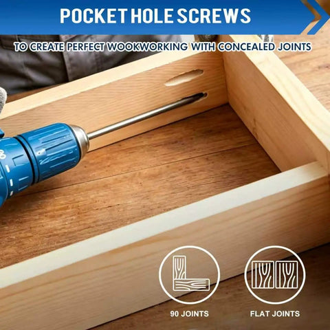 Heavy Duty Pocket Hole Screws 1 Inch Set, Size 8 x 1 In, 550 Pcs Wood Screws With Coarse Thread in use for wood joinery