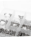 400 Piece Metric Set Screws Assortment Kit With M3 M4 M5 M6 M8 Pointed Head Fixing Screws in a clear box