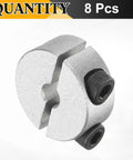 Eight Piece Double Split Shaft Collar Set 4mm Bore 18mm Outer Diameter 8mm Thick Aluminum Alloy Set Screw Clamp On Collars For Secure Axle