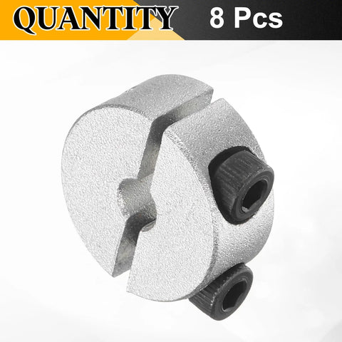Eight Piece Double Split Shaft Collar Set 4mm Bore 18mm Outer Diameter 8mm Thick Aluminum Alloy Set Screw Clamp On Collars For Secure Axle