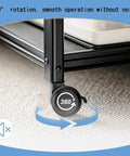 Heavy Duty Replacement Office Chair Wheels With Roll Like Butter Polyurethane Tires, Universal 2 Inch 10 Mm Stem Casters close-up of 360° swivel wheel on carpet.