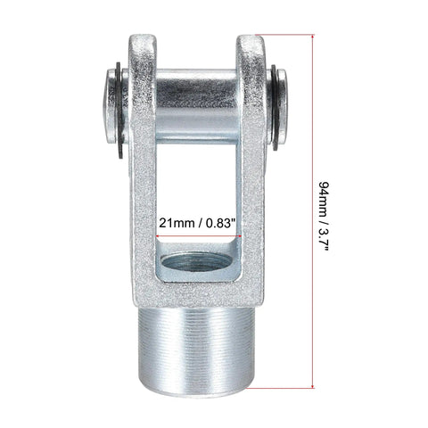 Heavy Duty Air Cylinder Rod Clevis End Y Connector 94mm Length With M20x1.5 Female Thread For 80mm Bore Pneumatic Linkage Alloy Build Tough As Nails Easy Install And Durable Performance, 94mm silver alloy clevis with M20x1.5 female thread