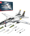 F-14 Fighter Jet Building Set With Movable Wings, Realistic Military Plane Model Kit For Adults