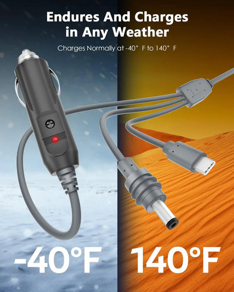 10 Ft 3 In 1 Usb C To Dc Power Cord For Starlink Mini with rugged connectors and charging range from -40°F to 140°F.