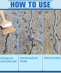 Steps for using Self-Leveling Concrete Sealant for Cracks, applying Tough as Nails Heavy-Duty Crack Filler for driveways.