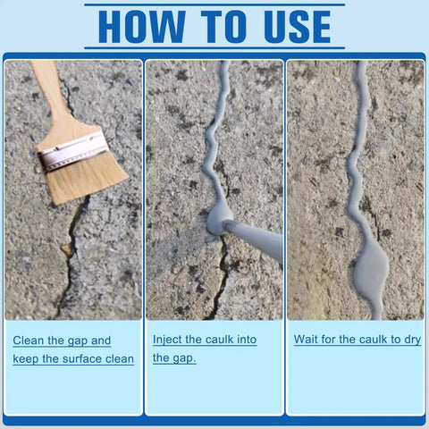 Steps for using Self-Leveling Concrete Sealant for Cracks, applying Tough as Nails Heavy-Duty Crack Filler for driveways.