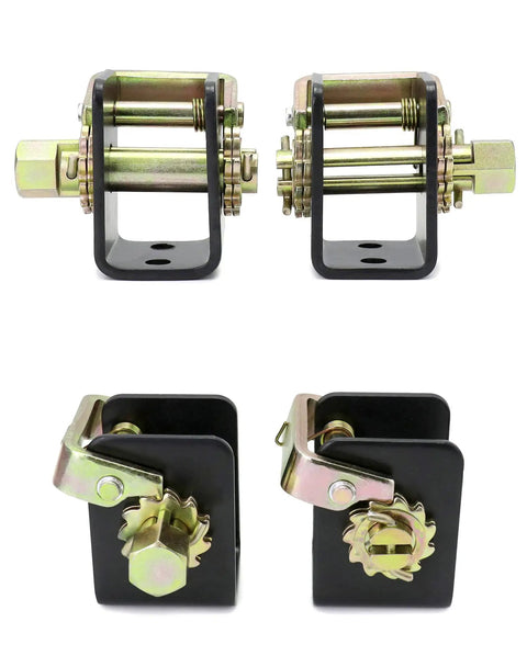 Heavy Duty Lashing Winch Set For Trucks 2 Pack Left Right Fits 2 Inch Webbing Steel bolt-on weld-on winches