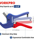 Built Tough Ratchet Pipe Cutter For PEX PVC PPR And Plastic Hoses Up To One And Five Eighths Inches with aluminum alloy body shown.