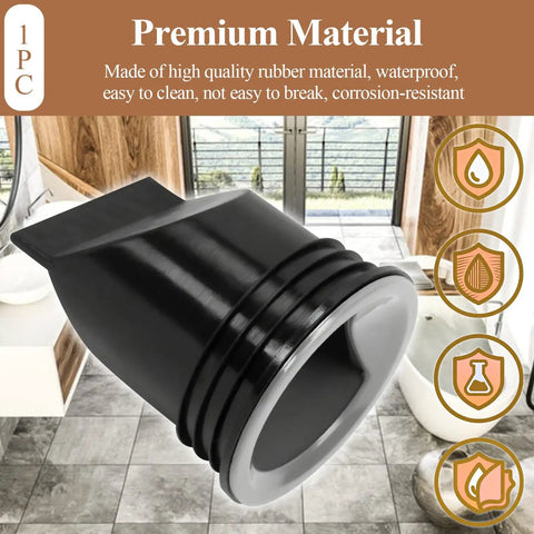 Premium material rubber shower and floor drain seal with check valve, 2 inch, fits D-type general purpose drains, easy install, 1 pc