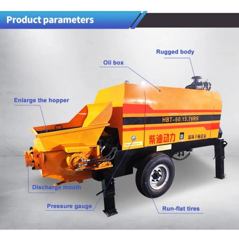 Long Reach Portable Concrete Conveying Equipment For Warehouse Construction Factory Expansion Bridge Deck Pouring And Tunnel Engineering With Custom Models And Reliable Service Support For Your Job Sites The Workhorse Of Job Site Concrete Delivery, trailer pump