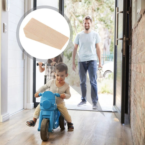 Heavy Duty Wooden Door Stop Wedges 5 Pack Triangular Door Holder Protects Walls At Home Office And Store Use Durable Reusable Stopper