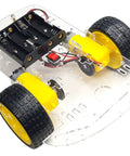 2WD RC Car Chassis Kit With Dual DC Motors And Speed Encoders for Arduino ESP32 ESP8266 Raspberry Pi; durable acrylic frame