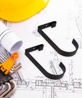 Two Black Heavy Duty Ceiling And Wall Hanging Hooks on blueprints for Four Pack Overhead Garage Storage Hooks.