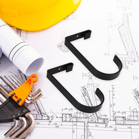 Two Black Heavy Duty Ceiling And Wall Hanging Hooks on blueprints for Four Pack Overhead Garage Storage Hooks.