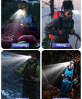 Ultra Bright 2000 Lumen 9 LED Headlamp Kit For Running Night Walking Camping With 6 Modes IPX5 Waterproof Lightweight 2 Pack Includes 6 AAA Batteries Included used for camping, hiking, fishing, and running.