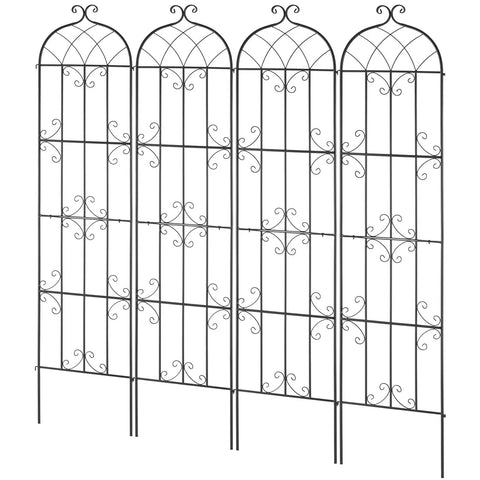 Heavy Duty Rustproof Metal Garden Trellis Set 4 Pack 87 By 20 Inches Climbing Plant Support For Roses Clematis Cucumbers Vines Outdoor Yard Courtyard For Outdoor Gardens And Courtyards