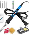 90W Soldering Iron Kit With Fast Heat Up 110V LCD Digital Soldering Gun, ceramic heater, 5 soldering tips, assembled view