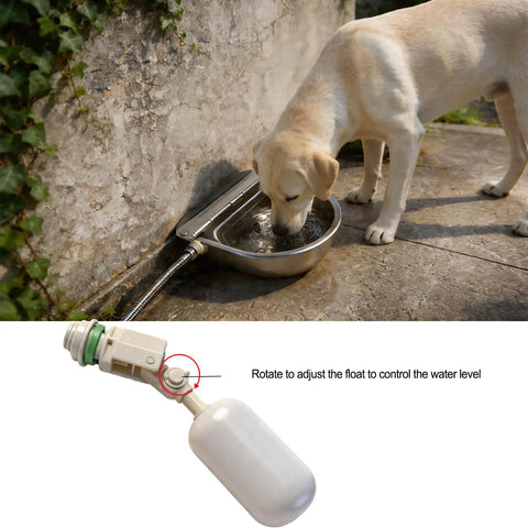 Built Tough Automatic Water Bowl Made From Pure 304 Stainless Steel For Big Pups And Barn Animals with adjustable float valve.