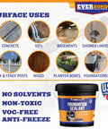 Pro Grade Concrete Crack Sealer That Slams Shut Water Leaks And Stops Gaps Fast For Basements Garages Driveways And Masonry straight up waterproof formula shown on a surface use chart.