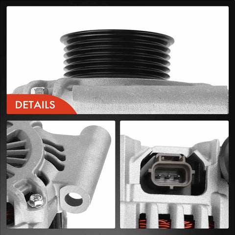 Alternator Replacement For Ford Escape 2008 Mercury Mariner 2008 And Mazda Tribute 2008 With V6 3.0L Engine 12V 150A Clockwise Rotation 6 Groove Pulley Easy Fit For Dependable Electrical Charging Ready To Roll On The Road close-up details
