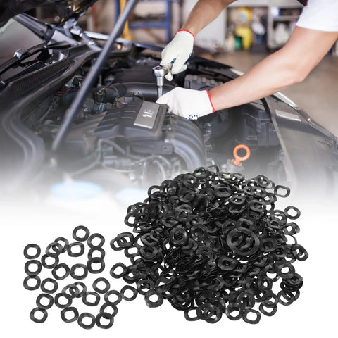 Three Wave Spring Washers Kit 500 Pieces Compression Type Metal Wave Washers For Screws Bolts And Industrial Fasteners Vibration Resistant Durable Seal Anti Loosening Tension For Heavy Duty Projects, black washers in automotive engine repair