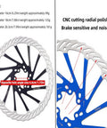2 Pack Bike Disc Brake Rotors 160/180/203mm CNC Machined Stainless Steel, black and blue design with heat dissipation holes