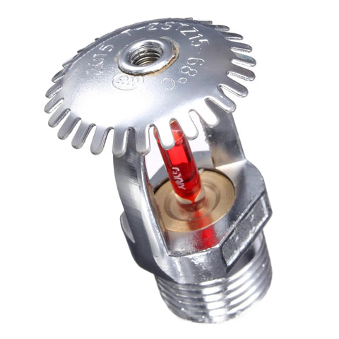 Four Pack Upright Fire Sprinkler Heads Featuring One Half Inch Npt Threading Top Shelf Chrome Copper Construction K80 Coefficient One Fifty Five Degree Trigger, close-up view.