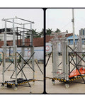 Beefy Electric Scaffolding Lift Platform Heavy Duty Galvanized Steel Mobile Aerial Work Cart with smooth rolling swivel casters.