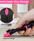 Pink Razor Scraper 2 In 1 Tool Set With 20 Razor Blades ergonomic design and non-slip grip showcased up close