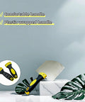 Curved Plastering Trowel With Stainless Steel Arc Blade For Drywall Spackle And Putty Applications with comfortable grip.