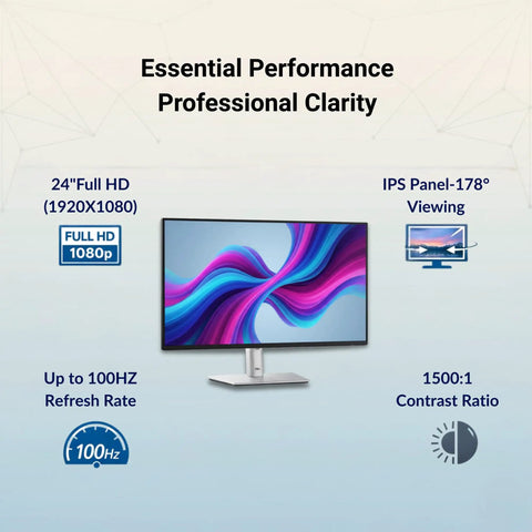 24 Inch IPS Monitor With Stand For Crisp Full HD 1080p At 100 Hz Dope Visuals Blue Light Filter And ComfortView Plus Wide Viewing Angles