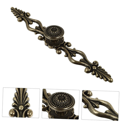European Carving Handle 8.46 Inch Antique Bronze Cabinet Pulls Zinc Alloy Drawer Pulls For Kitchen Cabinets Wardrobes Closets Hardware
