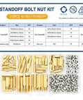 Pro Grade Hex Brass Standoff Kit For M2.5 M3 M4 PCBs And Motherboard Spacing With Male And Female Pillars Bolts Nuts Complete 210 Piece Assortment For Precise Stacking And Durable Builds, M3 brass parts