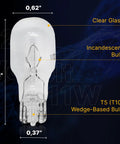 Low Voltage Landscape T5 Wedge Bulbs 12V 11W Pack Of 10 Clear For Malibu Lights Garden Deck Yard Lighting Easy Install diagram