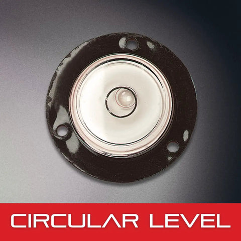 Top view of Bulls Eye Circular Level 1.75 Inch Diameter With 0.001 Inch Per Inch Accuracy Single Vial Durable Plastic