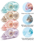 4 Pack Double Sided Tape Roller Set For Crafts And Scrapbooking With Built In Roller Heads, Colorful Adhesive Tapes Displayed