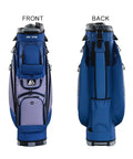 Front and back view of 14 Way Divider Top Golf Cart Bag with Quiet Design, Premium Cart Bag with Handles, Navy Grey Mens Golf Bag.