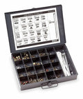 Open case of All In One MJK100 Pneumatic Fitting Kit With A Versatile Assortment Of Quick Connect Air Fittings displayed