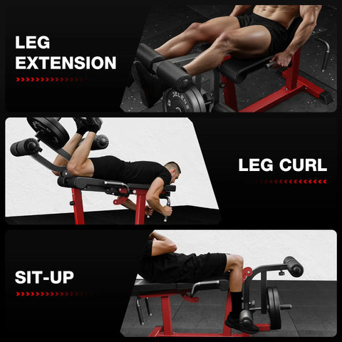 Leg Extension And Curl Machine For Home Gym Adjustable Seated Extensions And Lying Curls Quad And Hamstring Builder in use