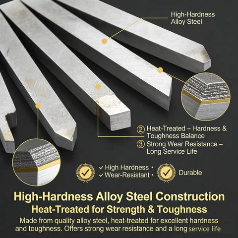 Top Shelf 5 Piece 4x4mm Alloy Steel Lathe Cutter Set For Mini Lathes showcasing heat-treated high-hardness steel construction.