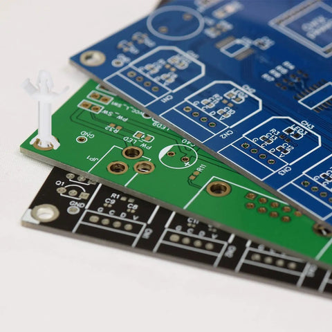 Top Shelf 60 Pack Nylon PCB Standoffs With Snap Tight Reverse Locking Clamps 12.9 mm Height on multiple circuit boards.